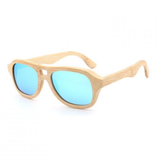 Handmade Wooden Bamboo Aviator Sunglasses Polarized Lenses