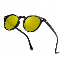 Round Polarized Day & Night Vision Driving Sunglasses Men Flexible TR90 Anti-glare 5